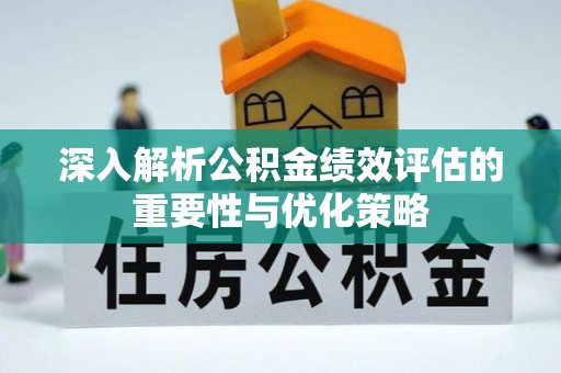 吉木萨尔深入解析公积金绩效评估的重要性与优化策略